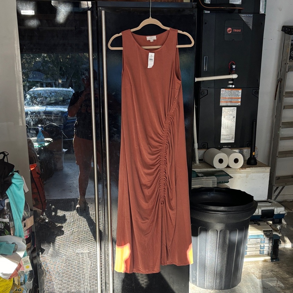 LOFT Sleeveless Maxi Dress in Terracotta